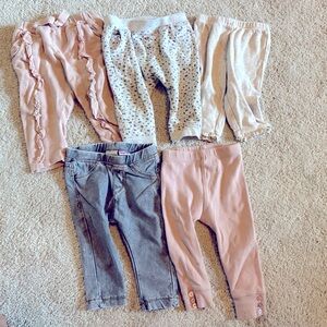 Zara, Gap, H&M, Carter’s 5 pair super cute designer pants for baby girl